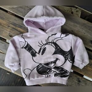 ZARA DISNEY SZ 9-12M VGUC LAVENDER MINNIE MOUSE pullover sweatshirt hood